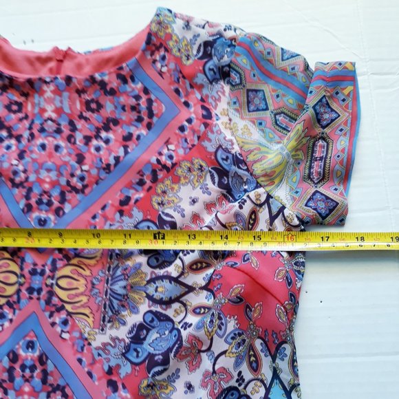 Lulus Coral Pink Tile Print Shift Mini Dress - Picture 6 of 6